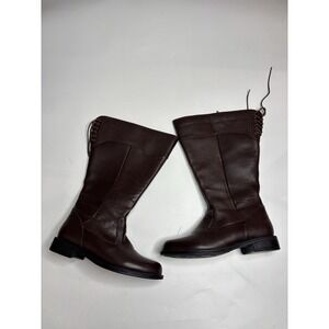 David Tate Women's 9 Vermont Boots Brown Soft Leather Lace-Up Wide Calf Classy